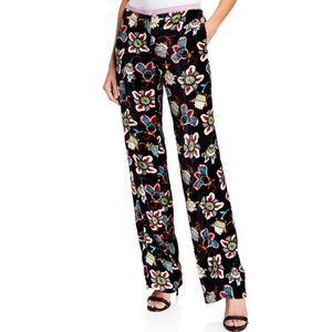 Valentino Floral-Print Silk-Blend Pants